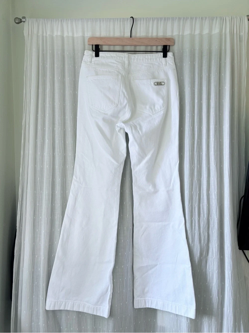 Michael Kors White Flared Wide-Leg Jeans